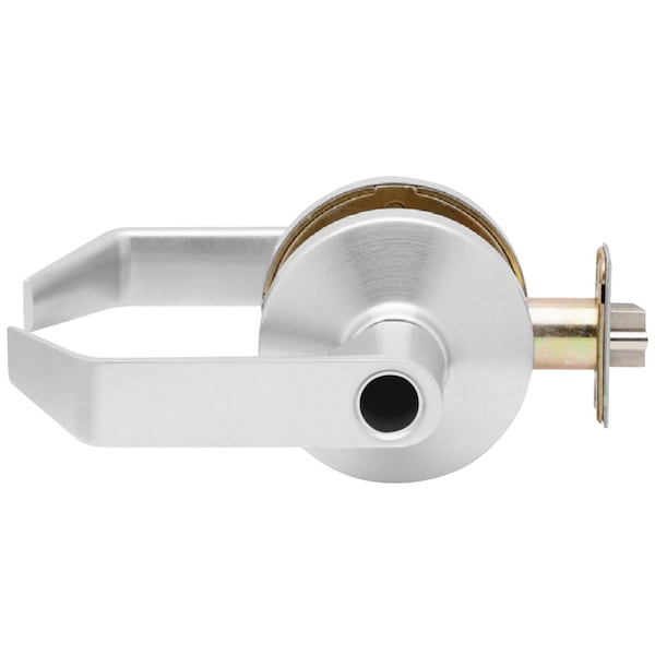 Grade 2 Cylindrical Lock, Entry/Office Function, Less Cylinder, Dane Lever, Standard Rose, Satin Chr